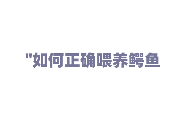 "如何正确喂养鳄鱼？"